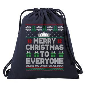 Funny Pro Trump 2024 Merry Christmas To Everyone Anti Biden Gift Drawstring Bag