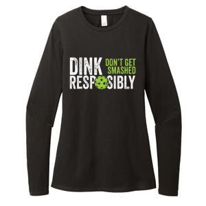 Funny Pickleball Team Clothing Dink Responsibly Womens CVC Long Sleeve Shirt