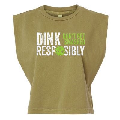 Funny Pickleball Team Clothing Dink Responsibly Garment-Dyed Women's Muscle Tee