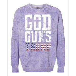 Funny President Trump God Guns Gift Colorblast Crewneck Sweatshirt