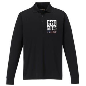 Funny President Trump God Guns Gift Performance Long Sleeve Polo