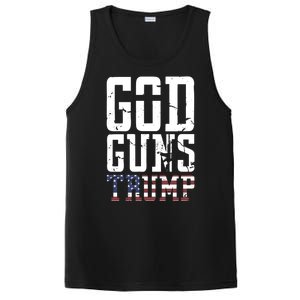 Funny President Trump God Guns Gift PosiCharge Competitor Tank