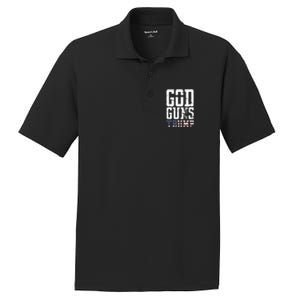 Funny President Trump God Guns Gift PosiCharge RacerMesh Polo