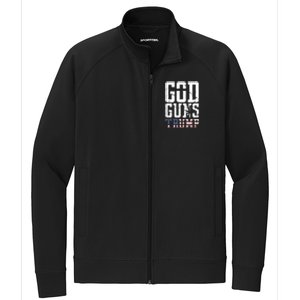 Funny President Trump God Guns Gift Stretch Full-Zip Cadet Jacket