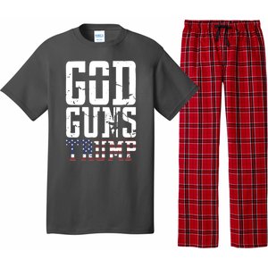 Funny President Trump God Guns Gift Pajama Set