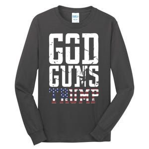 Funny President Trump God Guns Gift Tall Long Sleeve T-Shirt