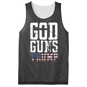 Funny President Trump God Guns Gift Mesh Reversible Basketball Jersey Tank