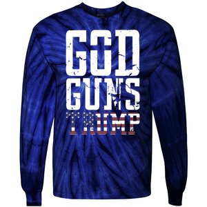 Funny President Trump God Guns Gift Tie-Dye Long Sleeve Shirt