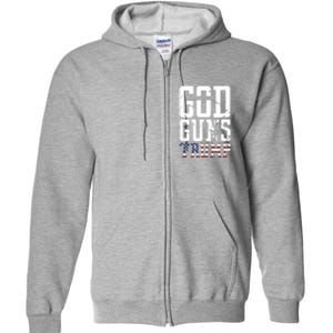 Funny President Trump God Guns Gift Full Zip Hoodie