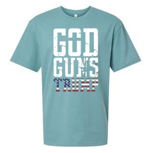 Funny President Trump God Guns Gift Sueded Cloud Jersey T-Shirt