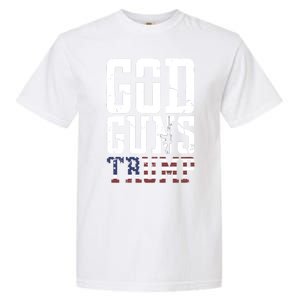 Funny President Trump God Guns Gift Garment-Dyed Heavyweight T-Shirt