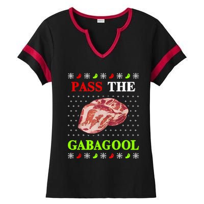 Funny Pass The Gabagool Tacky Ugly Christmas Gabagool Funny Tee Gift Ladies Halftime Notch Neck Tee