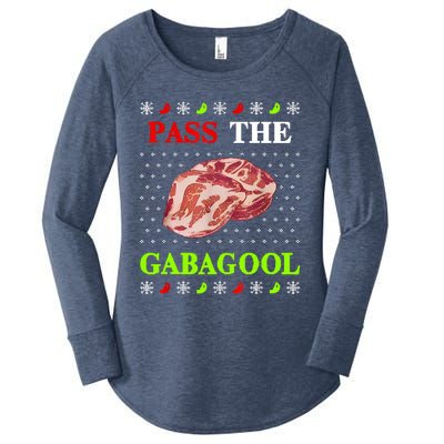 Funny Pass The Gabagool Tacky Ugly Christmas Gabagool Funny Tee Gift Women's Perfect Tri Tunic Long Sleeve Shirt