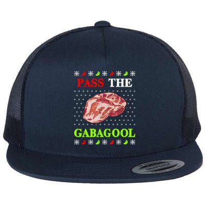 Funny Pass The Gabagool Tacky Ugly Christmas Gabagool Funny Tee Gift Flat Bill Trucker Hat