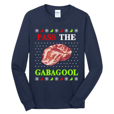 Funny Pass The Gabagool Tacky Ugly Christmas Gabagool Funny Tee Gift Tall Long Sleeve T-Shirt