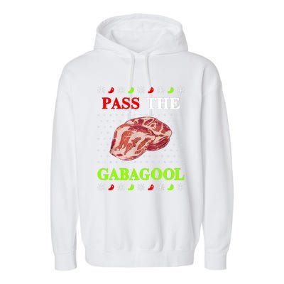 Funny Pass The Gabagool Tacky Ugly Christmas Gabagool Funny Tee Gift Garment-Dyed Fleece Hoodie