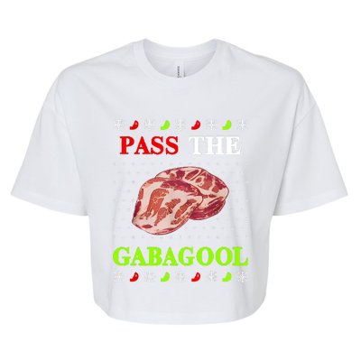 Funny Pass The Gabagool Tacky Ugly Christmas Gabagool Funny Tee Gift Bella+Canvas Jersey Crop Tee