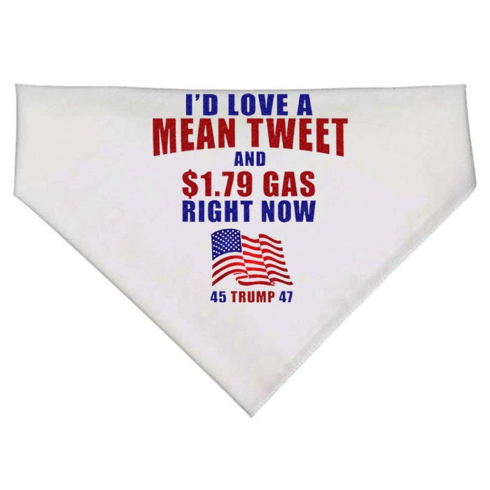 Funny Pro Trump Supporter Id Love A Mean Tweet Gas Prices USA-Made Doggie Bandana