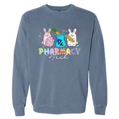 Funny Pharmacy Tech Bunny Pharmacist Happy Easter Day Garment-Dyed Sweatshirt