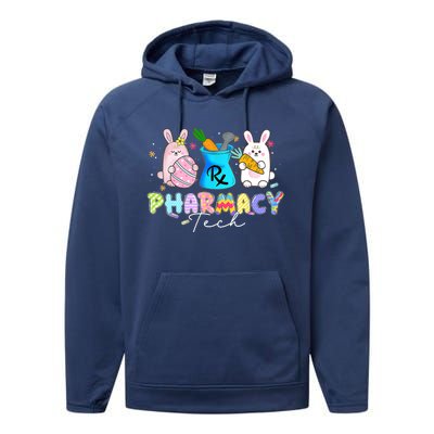 Funny Pharmacy Tech Bunny Pharmacist Happy Easter Day Performance Fleece Hoodie