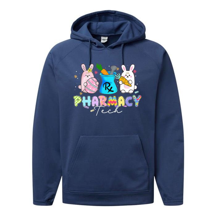 Funny Pharmacy Tech Bunny Pharmacist Happy Easter Day Performance Fleece Hoodie