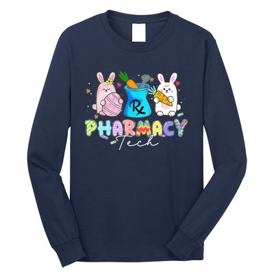 Funny Pharmacy Tech Bunny Pharmacist Happy Easter Day Long Sleeve Shirt