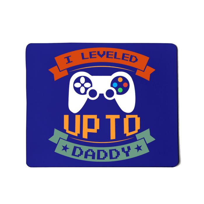 Funny Promoted To Daddy Vintage I Leveled Up To Dad Gift Mousepad