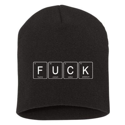 Funny Periodic Table Of Elements Fluorine Uranium Carbon Potassium Short Acrylic Beanie