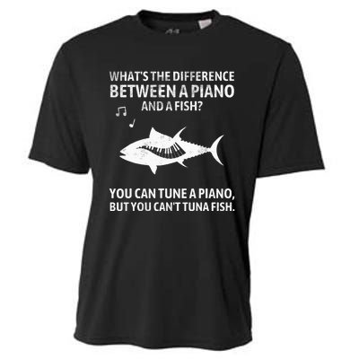 Funny Piano Tuna Fish Music Sarcastic Joke Cooling Performance Crew T-Shirt