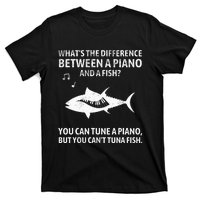 Funny Piano Tuna Fish Music Sarcastic Joke T-Shirt