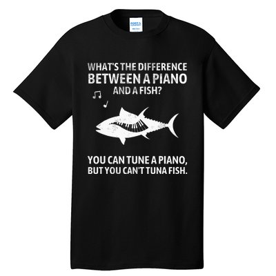 Funny Piano Tuna Fish Music Sarcastic Joke Tall T-Shirt