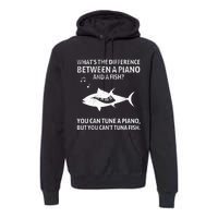 Funny Piano Tuna Fish Music Sarcastic Joke Premium Hoodie