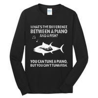 Funny Piano Tuna Fish Music Sarcastic Joke Tall Long Sleeve T-Shirt