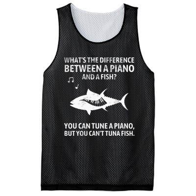 Funny Piano Tuna Fish Music Sarcastic Joke Mesh Reversible Basketball Jersey Tank