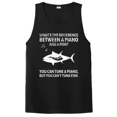 Funny Piano Tuna Fish Music Sarcastic Joke PosiCharge Competitor Tank