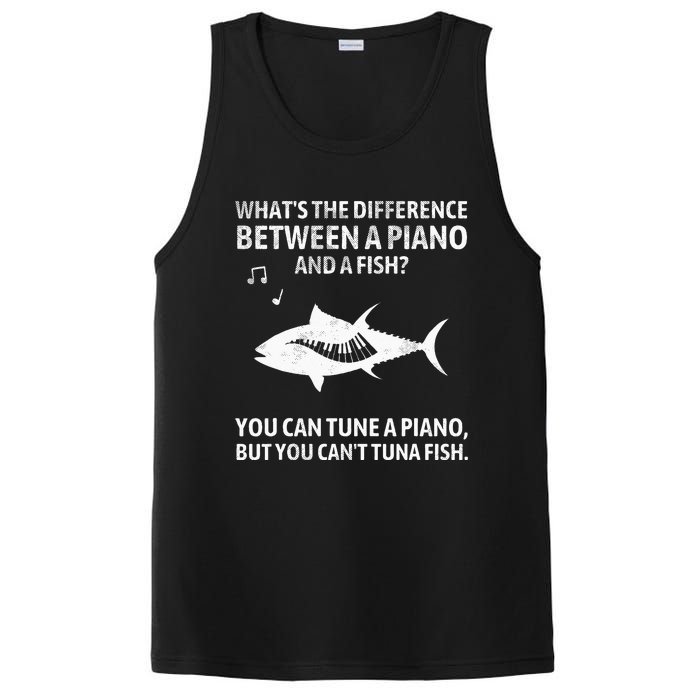 Funny Piano Tuna Fish Music Sarcastic Joke PosiCharge Competitor Tank