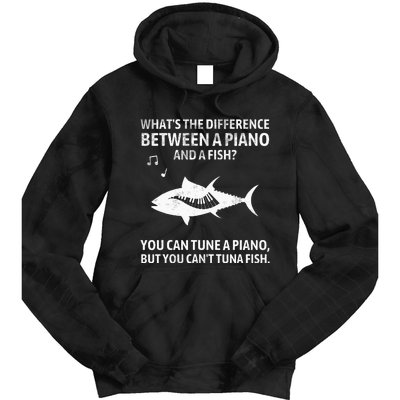 Funny Piano Tuna Fish Music Sarcastic Joke Tie Dye Hoodie