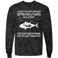 Funny Piano Tuna Fish Music Sarcastic Joke Tie-Dye Long Sleeve Shirt