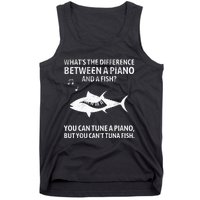 Funny Piano Tuna Fish Music Sarcastic Joke Tank Top