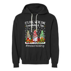 Funny Preschool Teacher Christmas PreK Teacher Xmas Party Garment-Dyed Fleece Hoodie