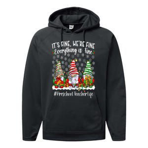 Funny Preschool Teacher Christmas PreK Teacher Xmas Party Performance Fleece Hoodie