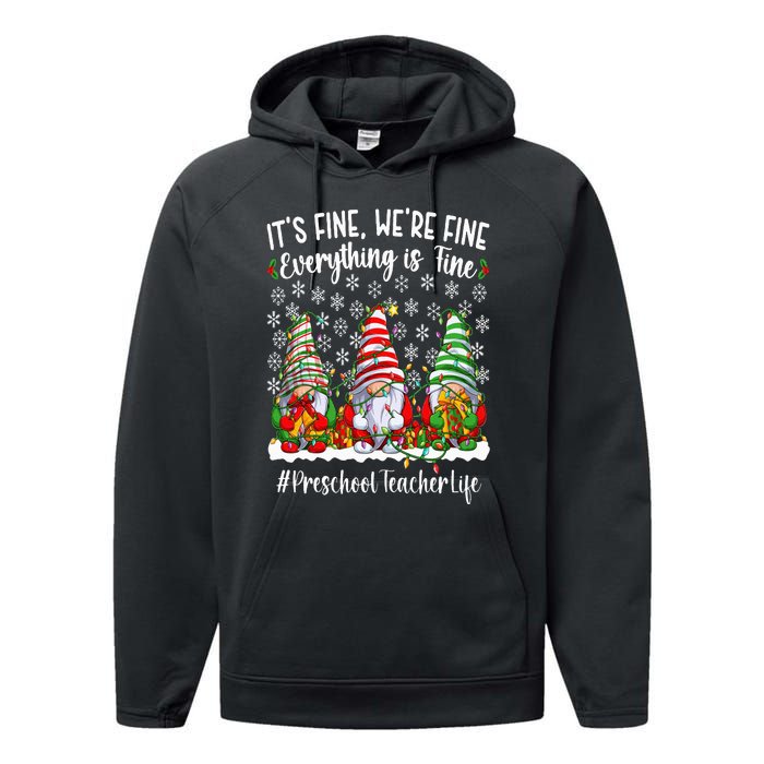 Funny Preschool Teacher Christmas PreK Teacher Xmas Party Performance Fleece Hoodie