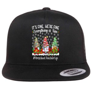 Funny Preschool Teacher Christmas PreK Teacher Xmas Party Flat Bill Trucker Hat