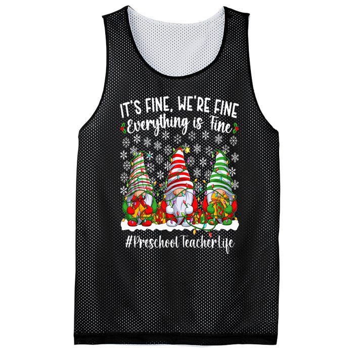 Funny Preschool Teacher Christmas PreK Teacher Xmas Party Mesh Reversible Basketball Jersey Tank