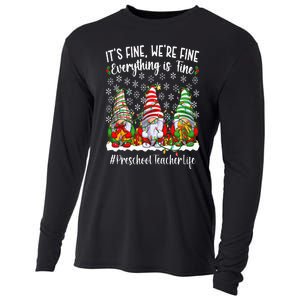 Funny Preschool Teacher Christmas PreK Teacher Xmas Party Cooling Performance Long Sleeve Crew