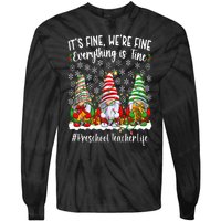 Funny Preschool Teacher Christmas PreK Teacher Xmas Party Tie-Dye Long Sleeve Shirt