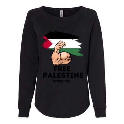 Free Palestine The Power Of The Palestinian Flag Womens California Wash Sweatshirt