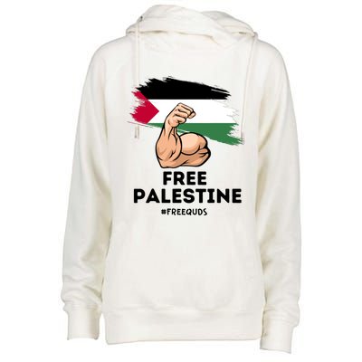 Free Palestine The Power Of The Palestinian Flag Womens Funnel Neck Pullover Hood