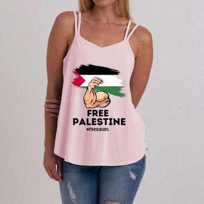 Free Palestine The Power Of The Palestinian Flag Women's Strappy Tank