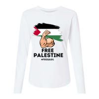 Free Palestine The Power Of The Palestinian Flag Womens Cotton Relaxed Long Sleeve T-Shirt